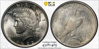 1922 $1 MS66