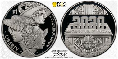 2020-P $1 Women’s Suffrage Centennial Set PR70DCAM