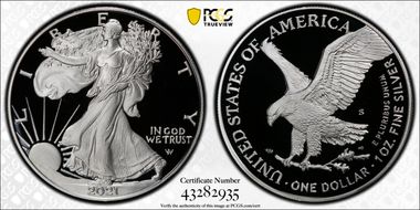 2021-S $1 Silver Eagle - Type 2 First Strike PR69DCAM
