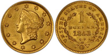 1853-O G$1 MS63