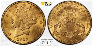 1907 $20 Liberty MS62