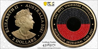 2021 $2 50th Ann Aboriginal Flag Colorized PR70DCAM