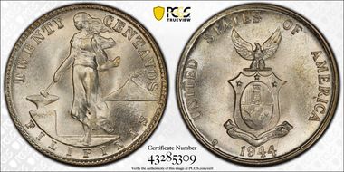 1944-D/D 20C Allen-12.04b MS66+