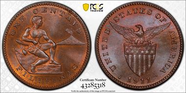 1911-S 1C KM-163 MS65BN