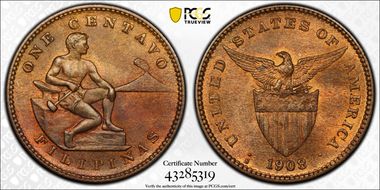 1908-S 1C MS65RB