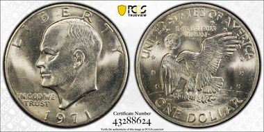 1971-D $1 "Friendly Eagle" FS-901  Type 1 Reverse RDV-006 MS65