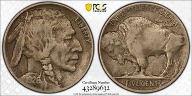 1926-D 5C 2 Feathers FS-401 XF40