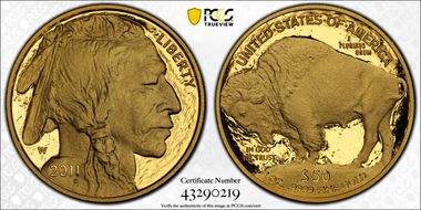 2011-W $50 American Buffalo .9999 Fine Gold PR70DCAM