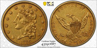 1836 $2.50 Block 8 XF45