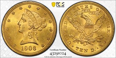 1906-D $10 MS64+