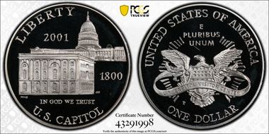 2001-P $1 Capitol Visitor PR68DCAM