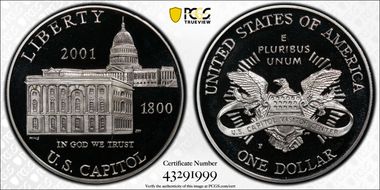 2001-P $1 Capitol Visitor PR69DCAM