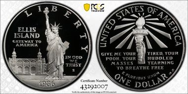 1986-S $1 Statue Of Liberty PR69DCAM