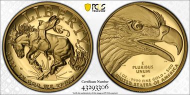 2021-W $100 American Liberty High Relief .9999 Fine First Strike PR70DCAM