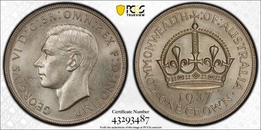 1937 Crown KM-34  Ag MS62