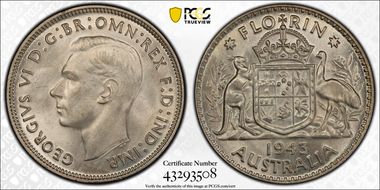 1943(m) Florin KM-40  Ag MS64