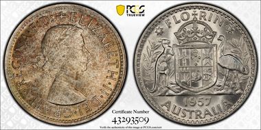 1957(m) Florin KM-60 Ag MS66