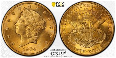 1904 $20 MS66
