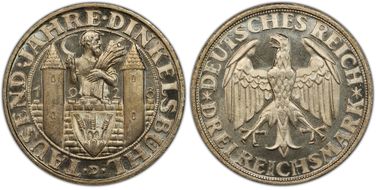 1928-D 3 Mk Dinkelsbuhl J-334 MS66