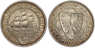 1927-A 3 Mk Bremerhaven J-325 MS66