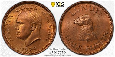 1929 1/2 Puf X-Tn1 MS64+ RB