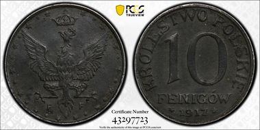 1917 F 10 Fen Legend Near Rim AU55