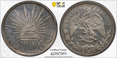 1902-Mo AM Peso KM-409.2 Ag MS61