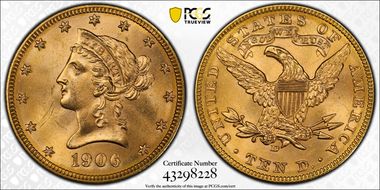 1906-D $10 MS64