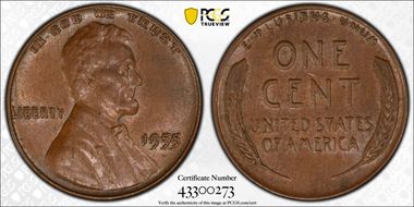 1955 1C Doubled Die Obverse AU58BN