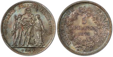 1875-A 5 Fr Gad-745a F-334 MS66+ 