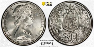 1966 50C KM-67  Ag MS65