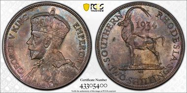 1934 2 Shil MS63