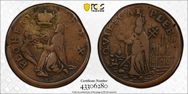 1670s NJ 1/4P Saint Patrick VF25BN