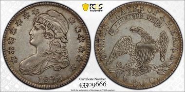 1832 50C Small Letters AU53