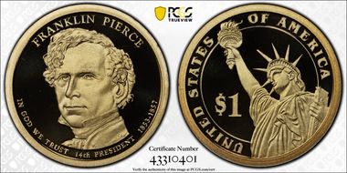 2010-S $1 Franklin Pierce PR70DCAM