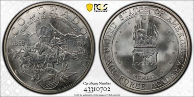 1959 SC$1 HK-542 Silver Colorado Centennial MS67