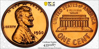 1960 1C Small Date PR68RD