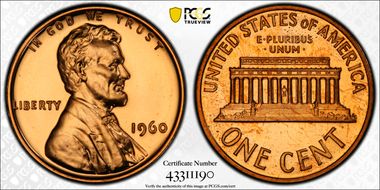 1960 1C Small Date PR67RD