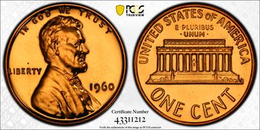 1960 1C Small Date PR67RD