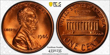 1986 1C MS68RD
