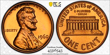 1960 1C Large Date PR67RD