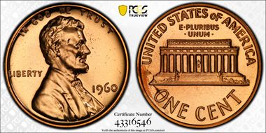 1960 1C Large Date PR67RD