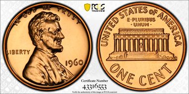 1960 1C Large Date PR69RD