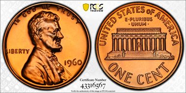 1960 1C Large Date PR67RD