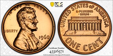 1960 1C Large Date PR68RD