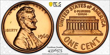 1960 1C Large Date PR67RD