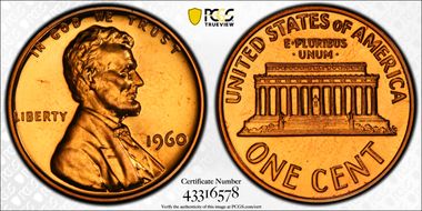 1960 1C Large Date PR66RD