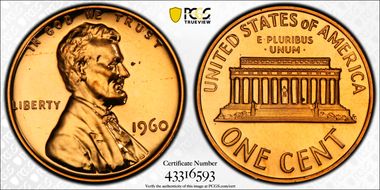 1960 1C Large Date PR66RD