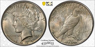 1934-S $1 MS62