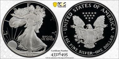 1986-S $1 Silver Eagle PR69DCAM